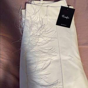 High Wasted Hanifa pants with feathers